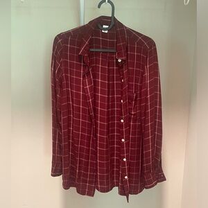 Old Navy - Maroon Checkered Women’s Shirt